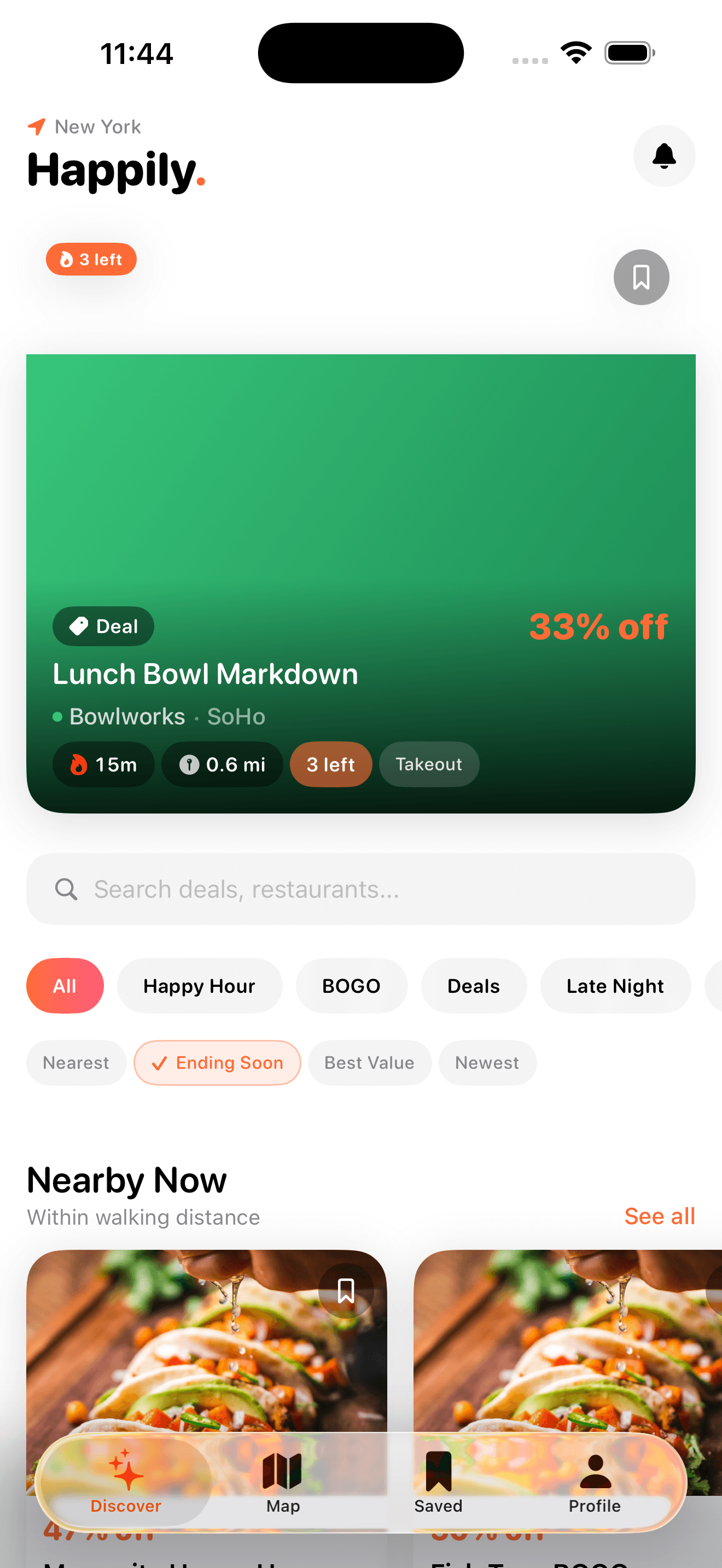 Happily app screen